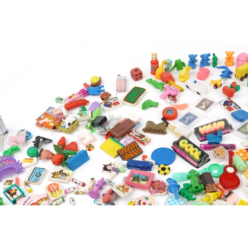 Large collection of vintage and later rubber erasers