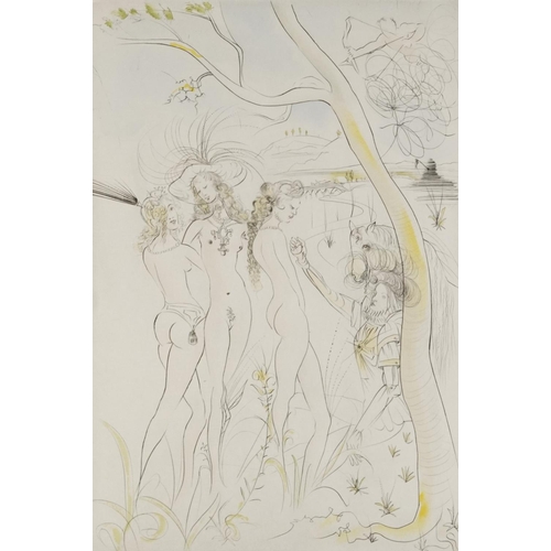 1091 - Salvador Dali - Judgement de Paris, from Suite Mythologique, pencil signed drypoint etching with Riv... 