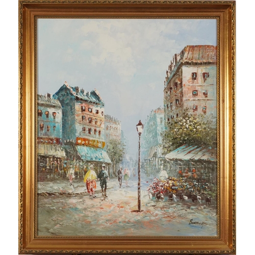 1520 - Caroline Burnett - Parisian street scenes including the Moulin Rouge, pair of Impressionist oil on c... 