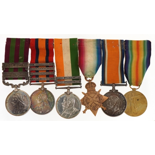 1701 - Victorian and later British military six medal group comprising India 1895 medal awarded to 3583PTE.... 