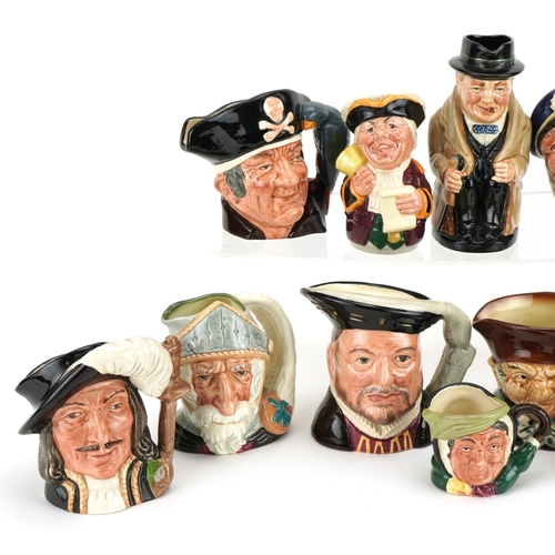 1375 - Thirteen Royal Doulton Toby and character jugs including Old Salt D6554, Winston Churchill and Henry... 