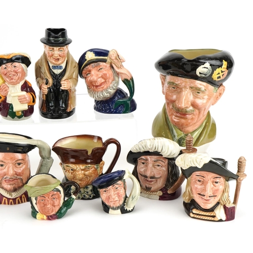 1375 - Thirteen Royal Doulton Toby and character jugs including Old Salt D6554, Winston Churchill and Henry... 