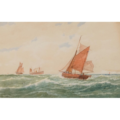 1536 - George Stanfield Walters - Trawlers off Beachy Head, late 19th/early 20th century watercolour, Invic... 