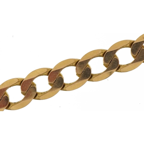 2032 - 9ct gold curb link bracelet, 21cm in length, 11.1g
