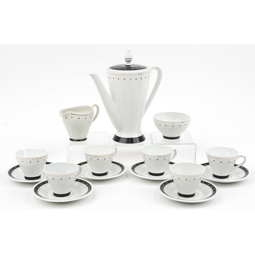 1373 - Burleigh Ware Art Deco six place coffee service, the coffee pot 23cm high