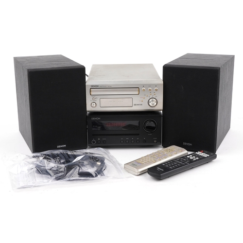 1514 - Denon D-T1 CD receiver system speakers and cassette deck model DRR-M30 with remote controls