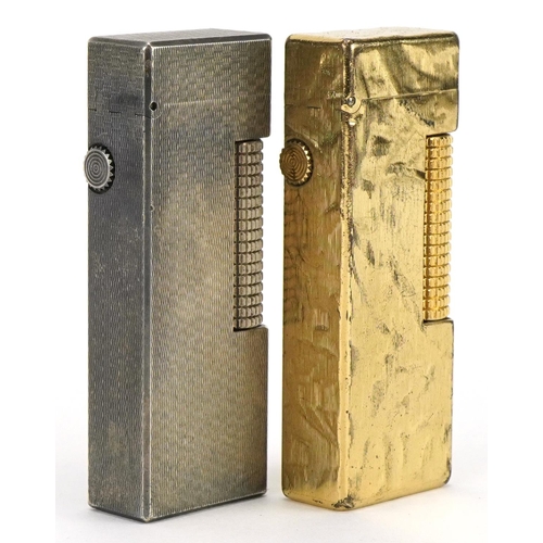 355 - Two Dunhill pocket lighters including a gold plated example