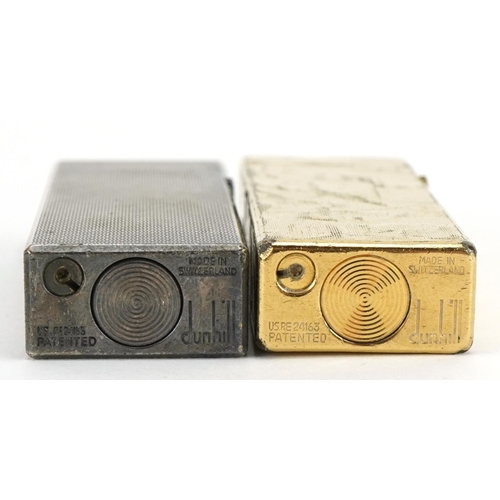 355 - Two Dunhill pocket lighters including a gold plated example