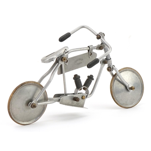 407 - French Auto-Cycle aluminium model bicycle impressed Auto-Cycle Paris, 20.5cm in length