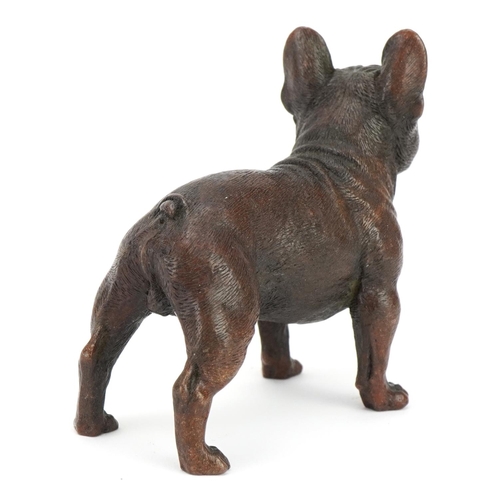 238 - Patinated bronze standing French Bulldog, 8cm in length