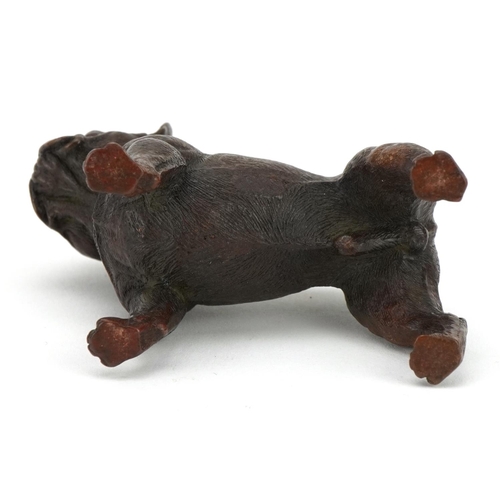 238 - Patinated bronze standing French Bulldog, 8cm in length