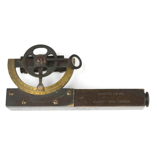 401 - Elliott Bros of London, Victorian scientific instruments comprising clinometer sextant, telescopic a... 