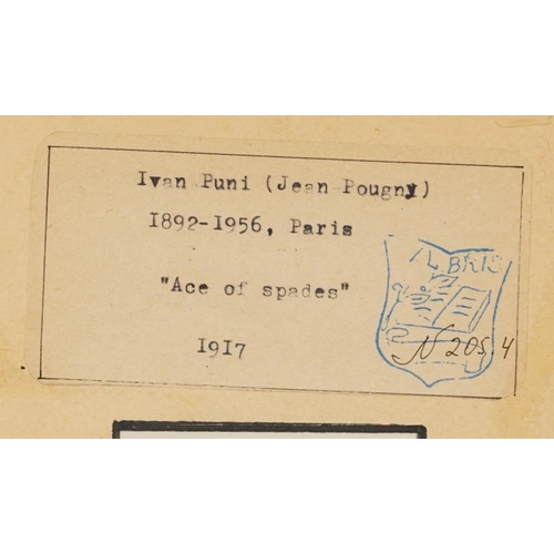 56 - Iwan Puni (Jean Pougny) - Spades, Ace, Russian Supremacist oil on board, Solomon Shuster Collection,... 