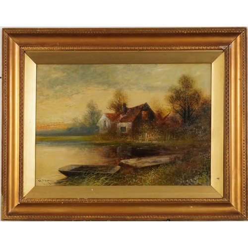 348 - M D Ansell - Rural landscapes with cottages, pair of Scottish oil on boards, signed, possibly a pseu... 