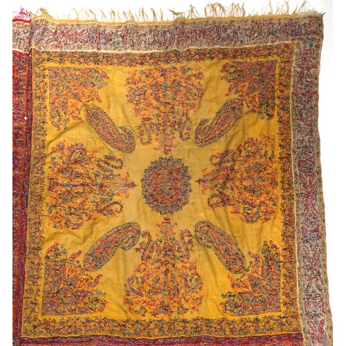 199 - 19th century Indian Kashmir/cashmere textile or shawl with Henrith Art & Industrial Exhibition 1888 ... 