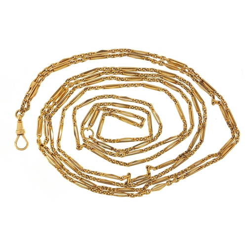 2012 - 18ct gold Longuard chain, 160cm in length, 47.6g