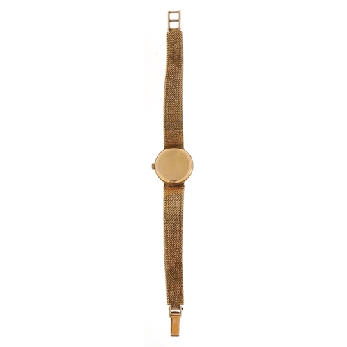 2009 - Omega, ladies 9ct gold wristwatch with 9ct gold strap, the case 20mm in diameter, total 23.4g