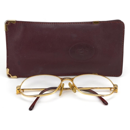 167 - Pair of Must de Cartier glasses numbered 5415 with leather case