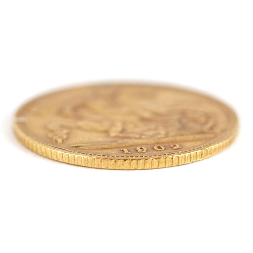 105 - Edward VII 1902 gold half sovereign - this lot is sold without buyer’s premium, the hammer price is ... 