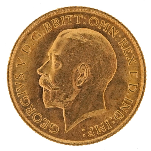 82 - George V 1911 gold half sovereign - this lot is sold without buyer’s premium, the hammer price is th... 