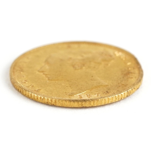 95 - Victoria Young Head 1874 shield back gold half sovereign - this lot is sold without buyer’s premium,... 