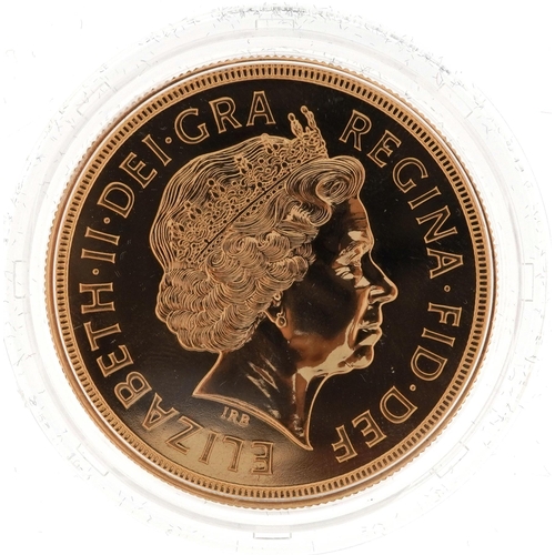 10 - Elizabeth II 2010 five pound brilliant uncirculated gold coin with fitted case, box and certificate ... 