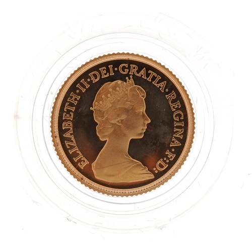 42 - Elizabeth II 1980 gold proof half sovereign with fitted case and booklet - this lot is sold without ... 