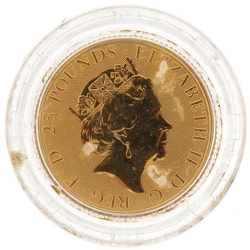 3 - Elizabeth II 2018 Black Bull of Clarence 1/4 ounce gold coin - this lot is sold without buyer’s prem... 