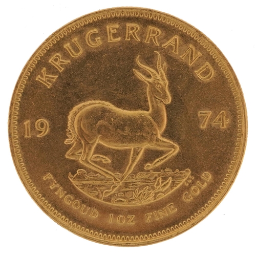 South Africa 1974 one ounce gold krugerrand  - this lot is sold without buyer’s premium, the hammer price is the price you pay