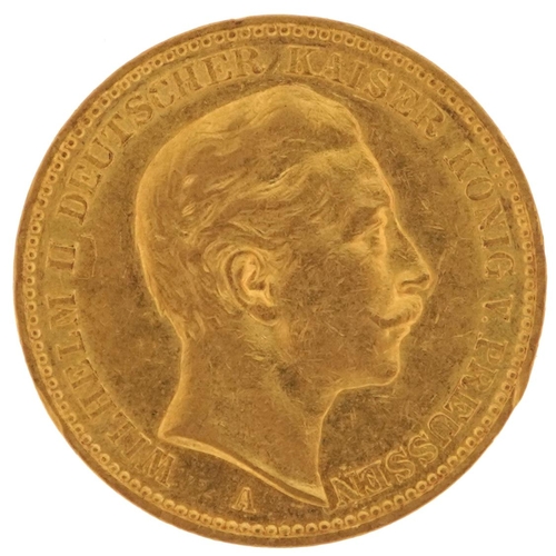 38 - German States Wilhelm II 1894 twenty mark gold coin - this lot is sold without buyer’s premium, the ... 