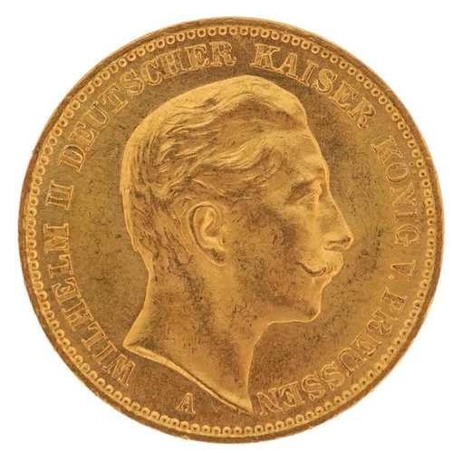17 - German States Wilhelm II 1902 twenty mark gold coin - this lot is sold without buyer’s premium, the ... 
