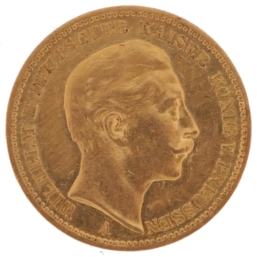 102 - German States Wilhelm II 1890 twenty mark gold coin - this lot is sold without buyer’s premium, the ... 