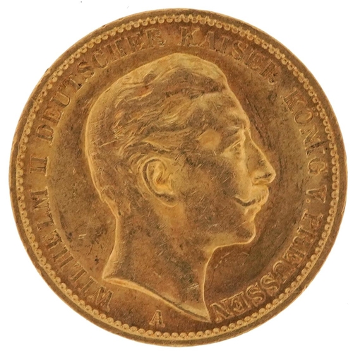 8 - German States Wilhelm II 1911 twenty mark gold coin - this lot is sold without buyer’s premium, the ... 