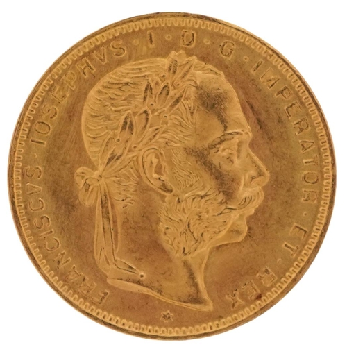 84 - Franz Joseph I Austrian 1892 twenty corona gold coin - this lot is sold without buyer’s premium, the... 