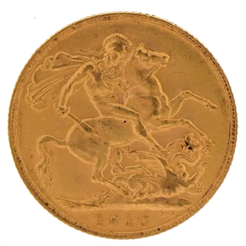 142 - Edward VII 1910 gold sovereign - this lot is sold without buyer’s premium, the hammer price is the p... 