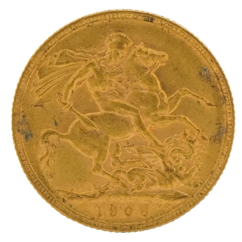 99 - Edward VII 1906 gold sovereign - this lot is sold without buyer’s premium, the hammer price is the p... 