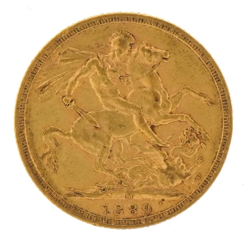 97 - Queen Victoria 1889 gold sovereign, Melbourne mint - this lot is sold without buyer’s premium, the h... 