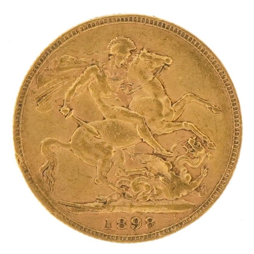 145 - Queen Victoria 1898 gold sovereign - this lot is sold without buyer’s premium, the hammer price is t... 