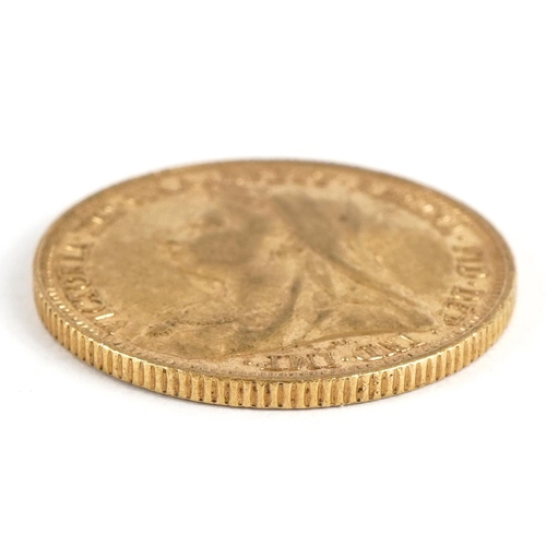 143 - Queen Victoria 1896 gold sovereign, Sydney mint - this lot is sold without buyer’s premium, the hamm... 