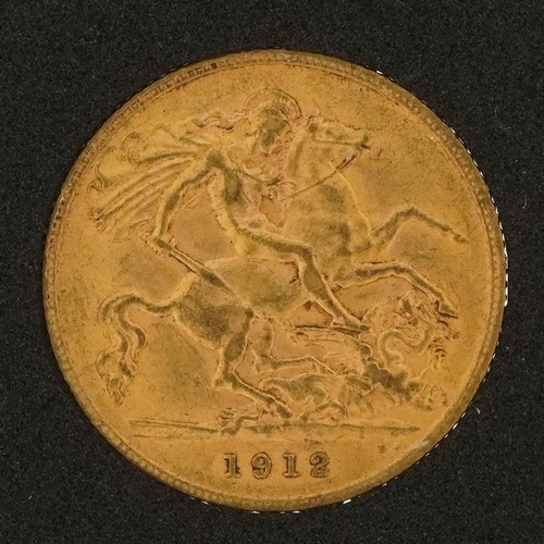 132 - George V 1912 gold half sovereign with fitted case and box - this lot is sold without buyer’s premiu... 