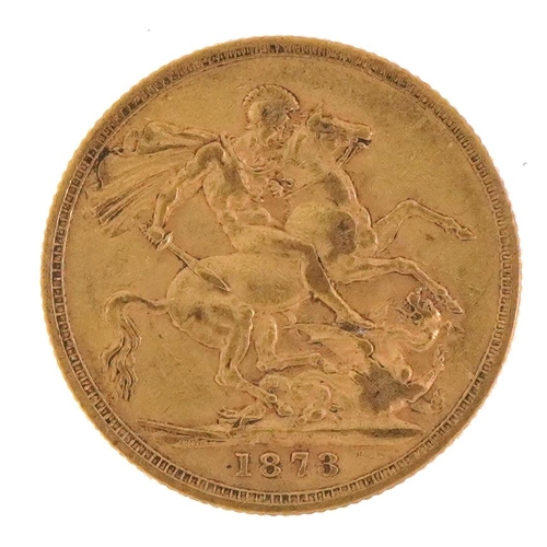 Victoria Young Head 1873 gold sovereign, Sydney mint - this lot is sold without buyer’s premium, the hammer price is the price you pay