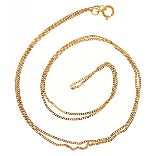 2303 - 9ct gold curb link necklace, 45.5cm in length, 0.6g