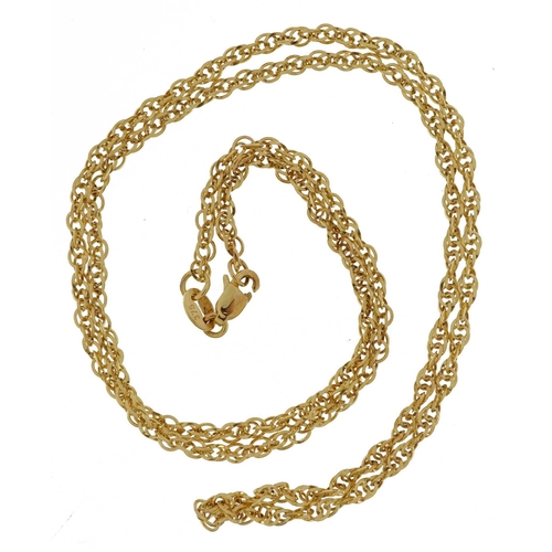 2294 - 9ct gold necklace, 45cm in length, 1.8g