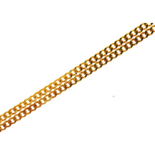 2303 - 9ct gold curb link necklace, 45.5cm in length, 0.6g