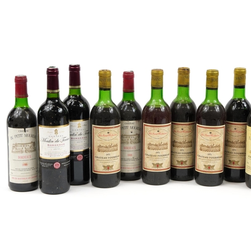 1159 - Fourteen bottles of red wine including five bottles of 1971 Chateau Fourreau and four bottles of 198... 