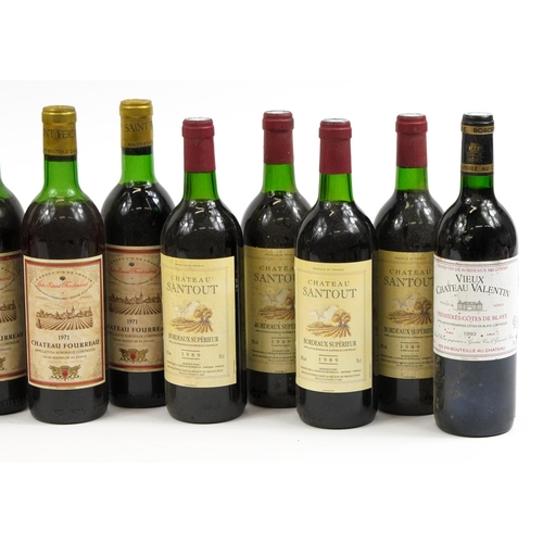 1159 - Fourteen bottles of red wine including five bottles of 1971 Chateau Fourreau and four bottles of 198... 