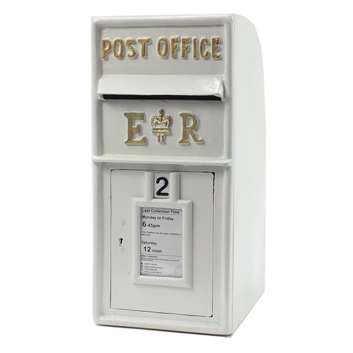 668 - Elizabeth II style painted metal postbox, 65cm high