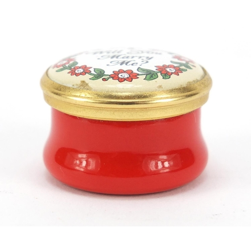 1201 - Halcyon Days enamel ring box, 2.3cm diameter