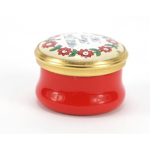 1201 - Halcyon Days enamel ring box, 2.3cm diameter