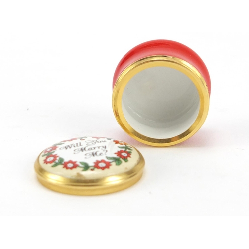 1201 - Halcyon Days enamel ring box, 2.3cm diameter